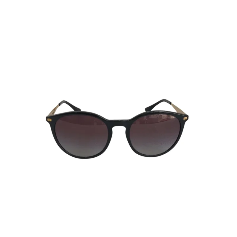 Emporio Armani Shiny Black Round Sunglasses | Gently Used |