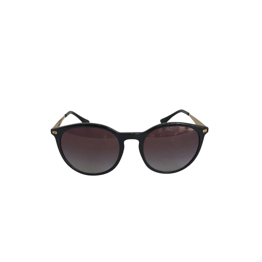 Emporio Armani Shiny Black Round Sunglasses | Gently Used |