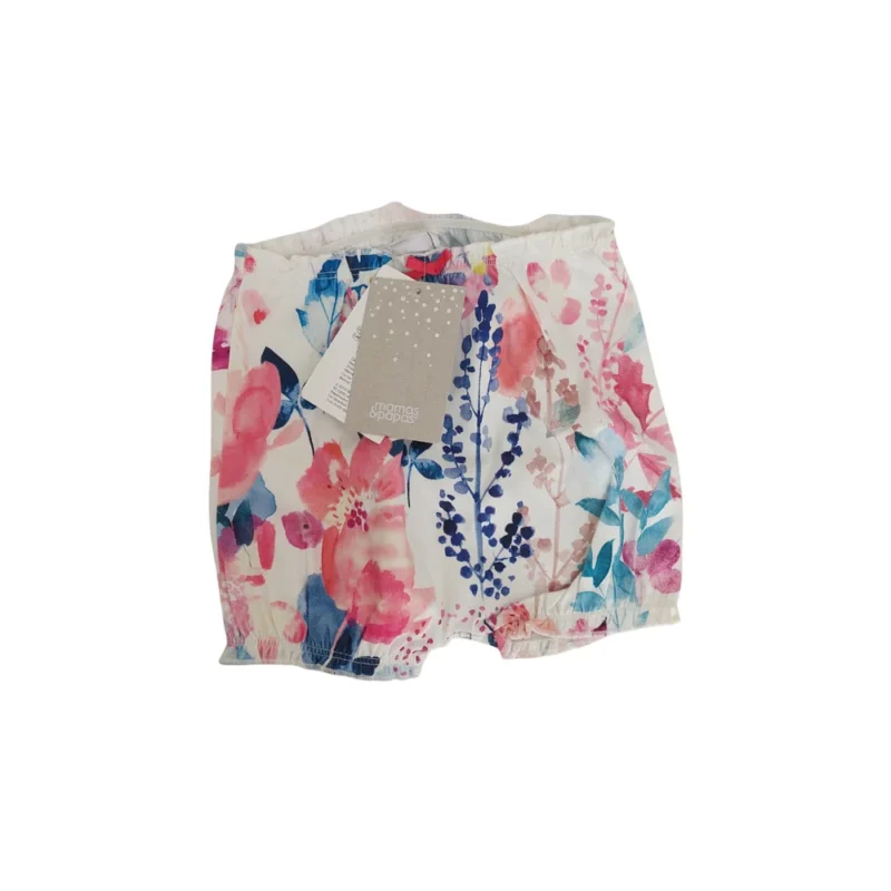 Mamas & Papas White And Pink Floral Shorts (12-18 months) | Brand New |