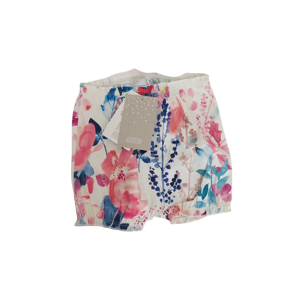 Mamas & Papas White And Pink Floral Shorts (12-18 months) | Brand New |